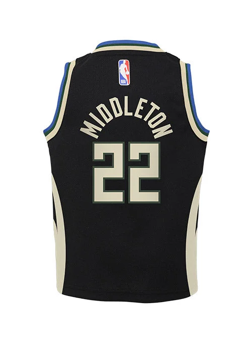 Juvenile Nike 2022 Statement Edition Khris Middleton Milwaukee Bucks Replica Jersey-NBA Jersey with Embroidered Logos -