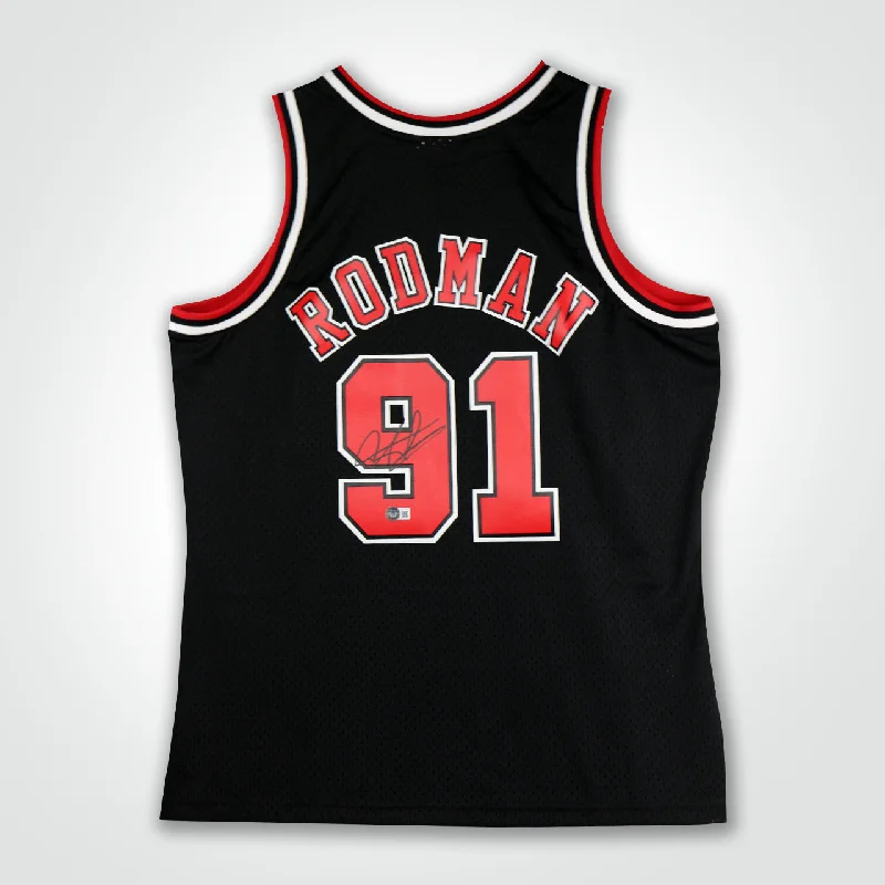 Dennis Rodman Signed Bulls Mitchell & Ness Swingman 97-98 Jersey-NBA Pro Jersey for Sale -