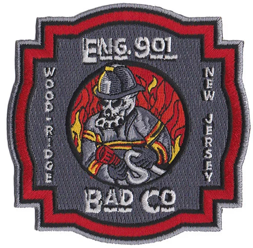 Wood- Ridge, NJ Engine 901 Bad Co. Fire Patch-NBA Throwback Jersey -