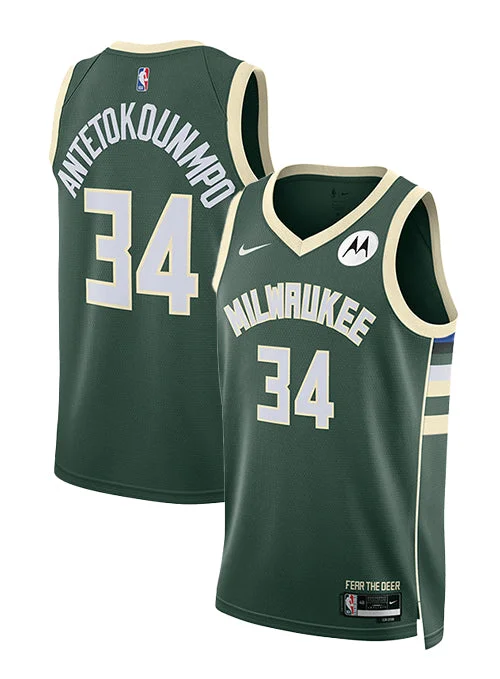 Nike 2022 Icon Edition Giannis Antetokounmpo Milwaukee Bucks Swingman Jersey-NBA Basketball Jersey for All Ages -