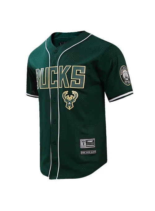 Pro Standard Mesh Classic Green Milwaukee Bucks Baseball Jersey-NBA Official Player Jersey -