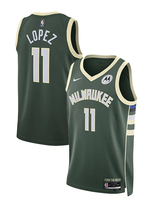 Nike 2022 Icon Edition Brook Lopez Milwaukee Bucks Swingman Jersey-NBA Women’s Premium Jersey -