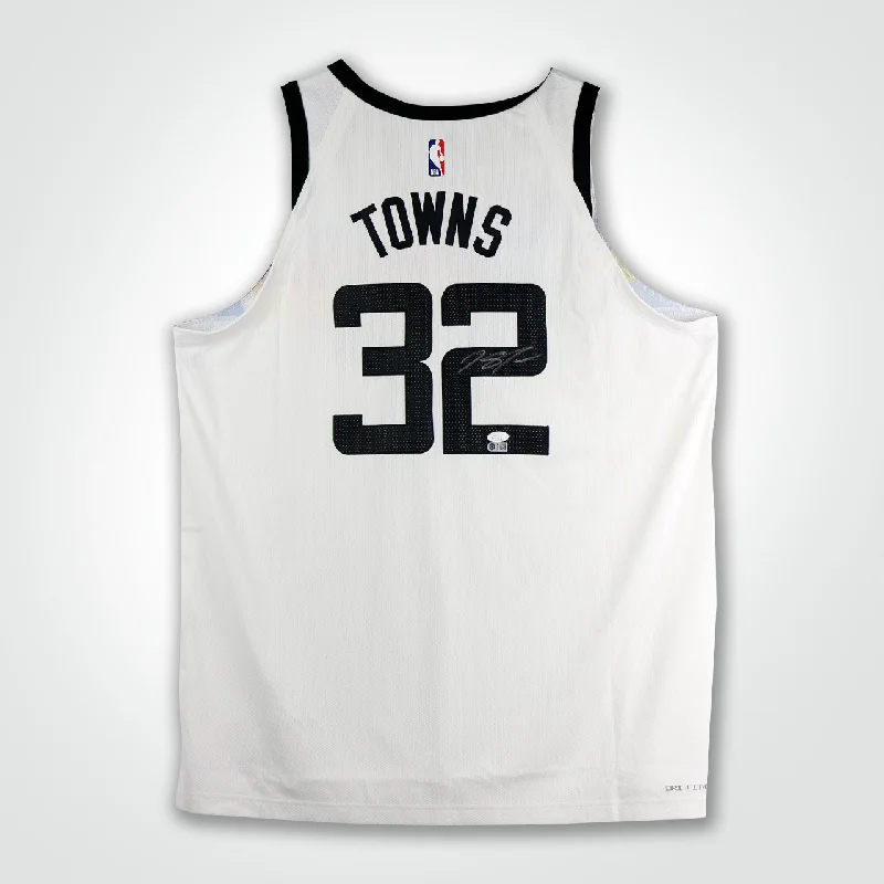 Karl Anthony-Towns Signed Timberwolves Nike Swingman City Edition Jersey-NBA Kids Basketball Jersey -