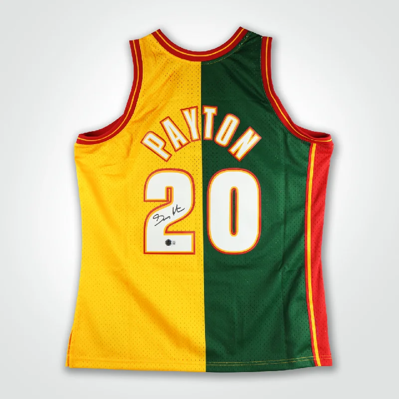 Gary Payton Signed Sonics Split Mitchell & Ness Swingman 95-96 Jersey-NBA Custom Jersey Shop -