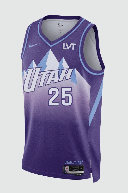 Yth 24 City Swingman Jersey - Micah Potter - Purple - Nike-NBA Black Jersey -