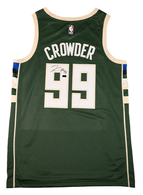 Signed Nike Icon Edition Jae Crowder Milwaukee Bucks Swingman Jersey-NBA Custom Basketball Jersey -