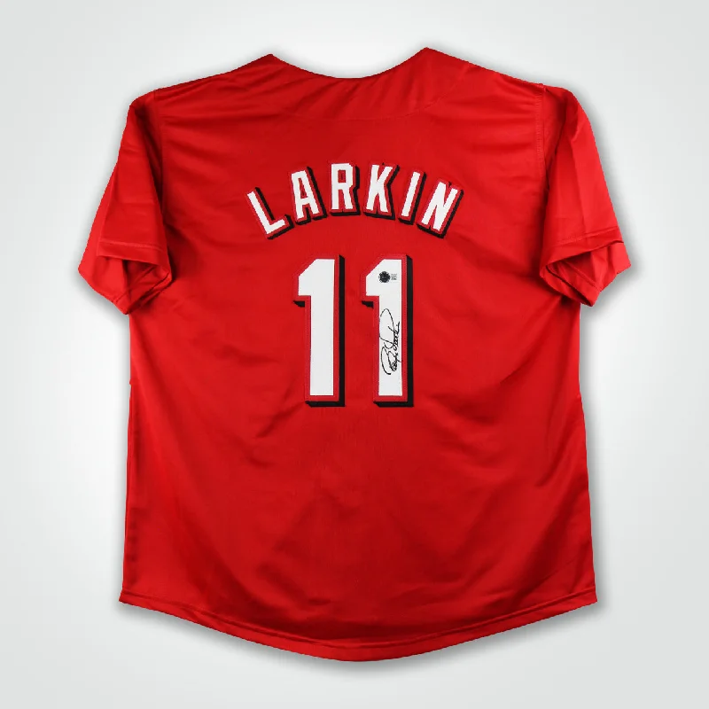 Barry Larkin Signed Jersey-NBA Team Jersey with Player Numbers -