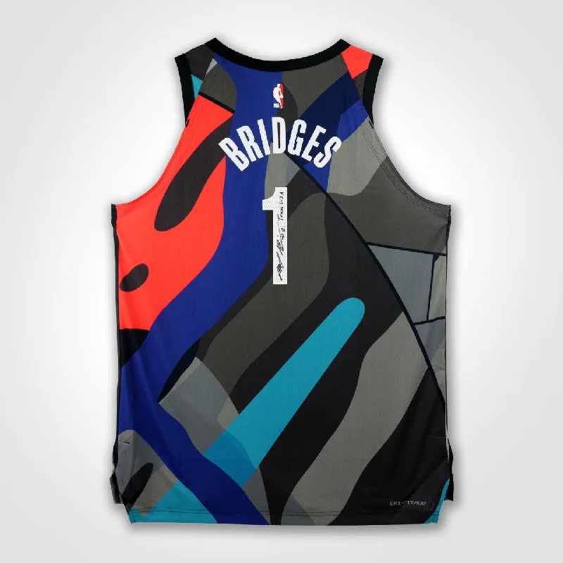 Mikal Bridges Signed Nets Nike Swingman City Edition Jersey Inscribed "Team USA"-NBA Basketball Jersey for Women -