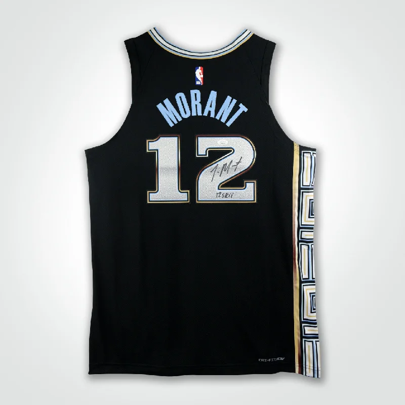 Ja Morant Signed Grizzlies Nike City Edition Inscribed "12 Skii" Jersey-NBA Rare Edition Jersey -