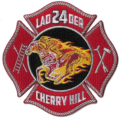 Cherry Hill Fire Department Ladder 24 Patch-NBA Celtics Jersey -