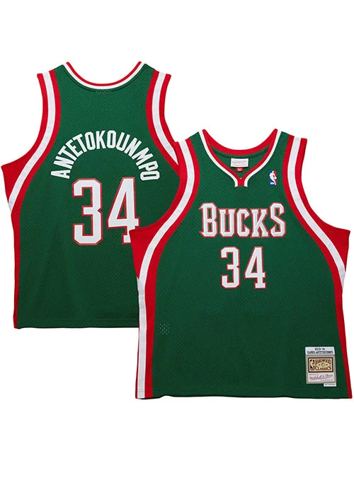 Mitchell & Ness HWC '13 Giannis Antetokounmpo Milwaukee Bucks Swingman Jersey-NBA Team Jerseys with Player Number -