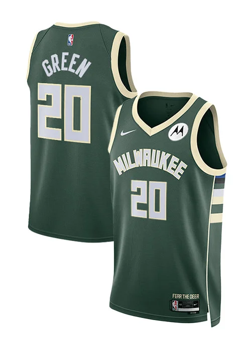 Nike 2022 Icon Edition AJ Green Milwaukee Bucks Swingman Jersey-NBA Authentic Team Jersey -