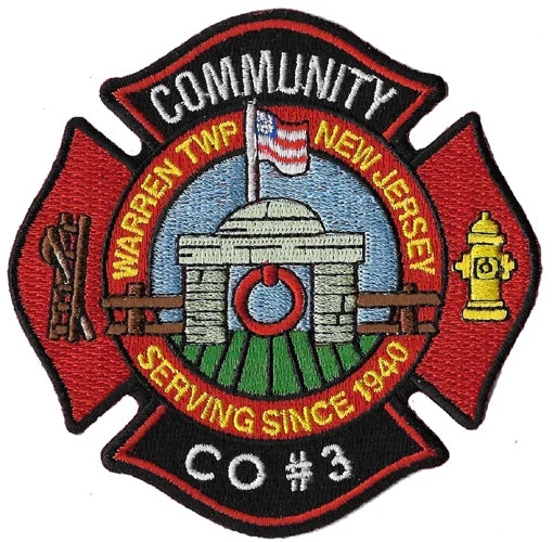 Warren Township, NJ Fire Company 3 Patch-NBA Custom Jersey with Your Name -