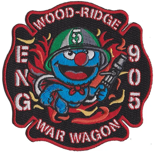 Wood-Ridge, NJ Engine 905 War Wagon Fire Patch-NBA Jersey with Player Number -