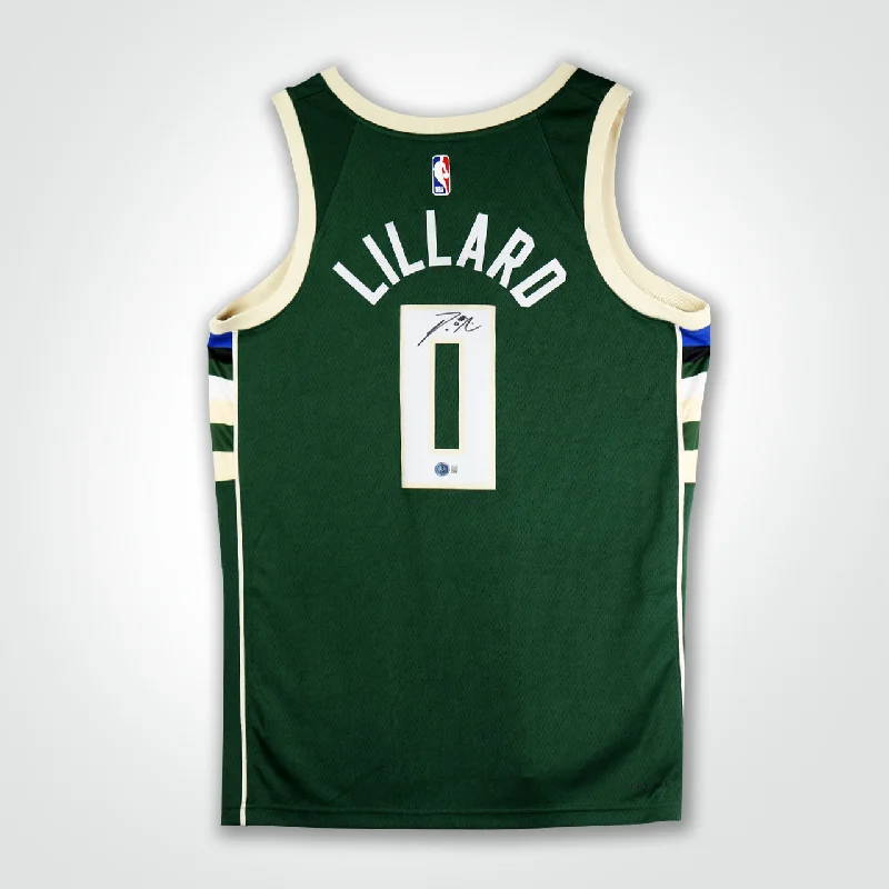 Damien Lillard Signed Bucks Nike Swingman Jersey-NBA Basketball Jersey with Official Patch -