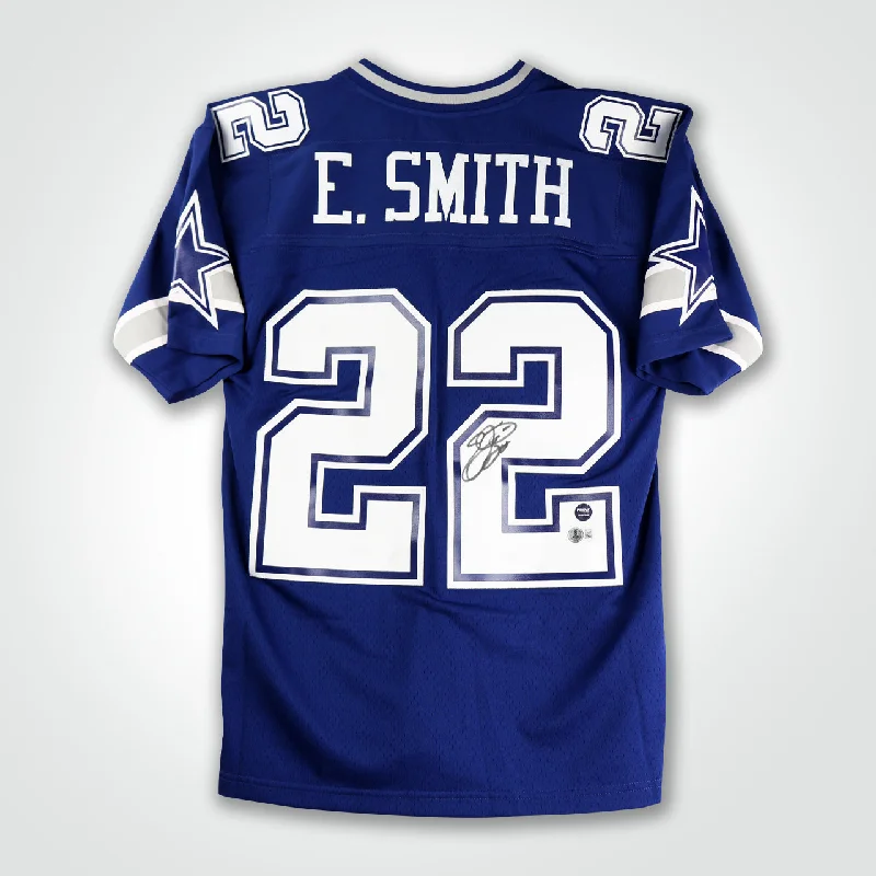 Emmitt Smith Signed Cowboys Mitchell & Ness Replica Jersey-NBA Player Edition Jersey -