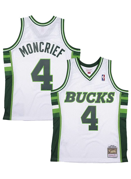 Mitchell & Ness HWC 1988 Sidney Moncrief Milwaukee Bucks Swingman Jersey-NBA Basketball Jersey with Color Contrast -