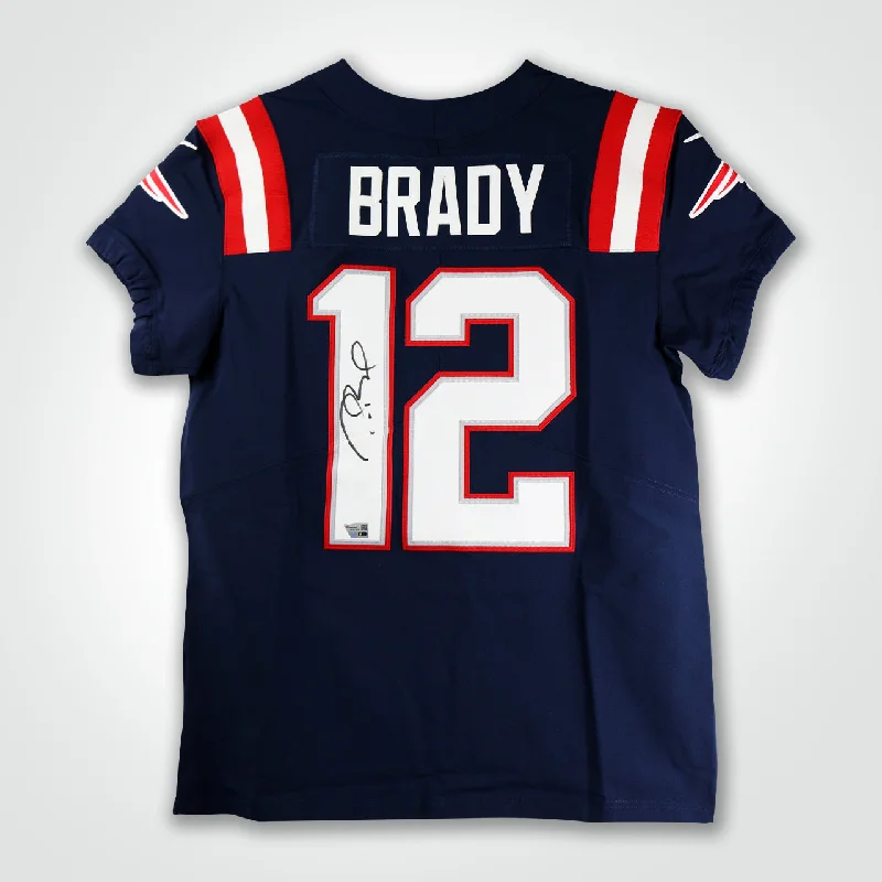 Tom Brady Signed Patriots Nike Elite Jersey-NBA Jerseys with Team Logo -