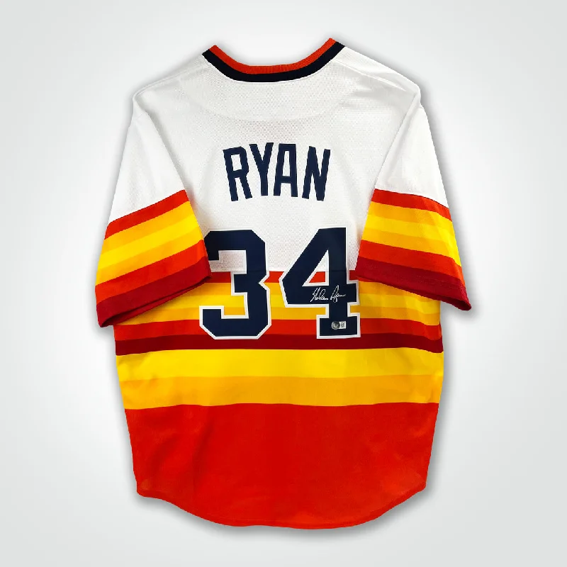 Nolan Ryan Signed Rangers Nike Authentic Jersey-NBA Rookie Jersey -