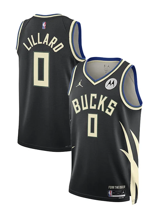 Jordan 2022 Statement Edition Damian Lillard Milwaukee Bucks Swingman Jersey-NBA Home Jersey -