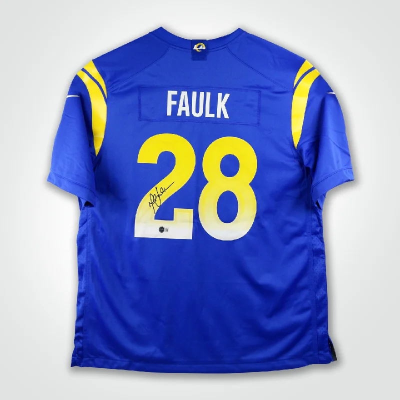 Marshall Faulk Signed Rams Nike Game Jersey-NBA Custom Youth Jerseys -