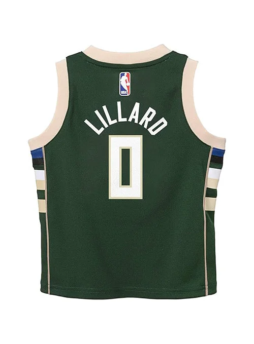 Juvenile Nike Icon Damian Lillard Milwaukee Bucks Replica Jersey-NBA Official Basketball Jersey -