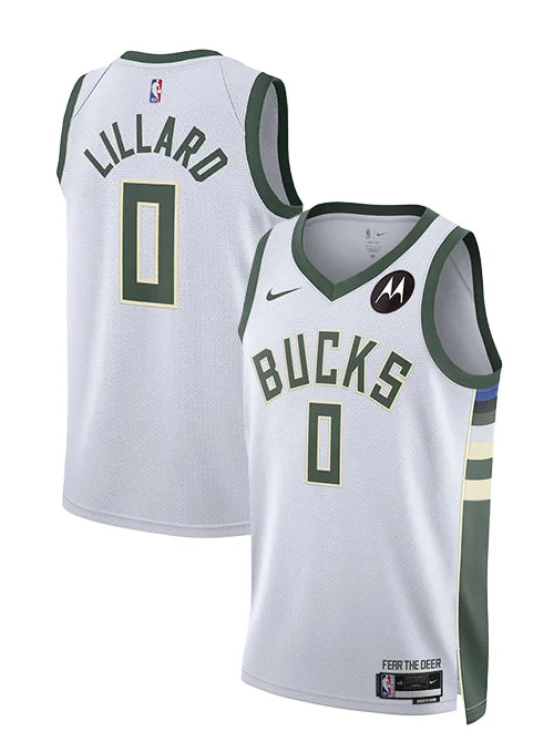 Nike 2022 Association Edition Damian Lillard Milwaukee Bucks Swingman Jersey-NBA Retro Player Jersey -