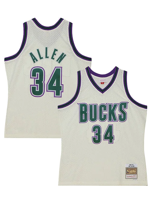 Mitchell & Ness HWC '93 Energy Ray Allen Milwaukee Bucks Swingman Jersey-NBA Championship Jersey Sale -