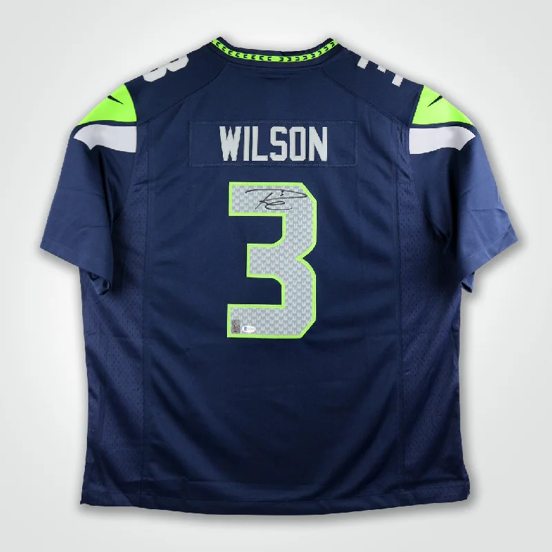 Russell Wilson Signed Seahawks Nike Game Jersey-NBA Men’s Premium Jersey -