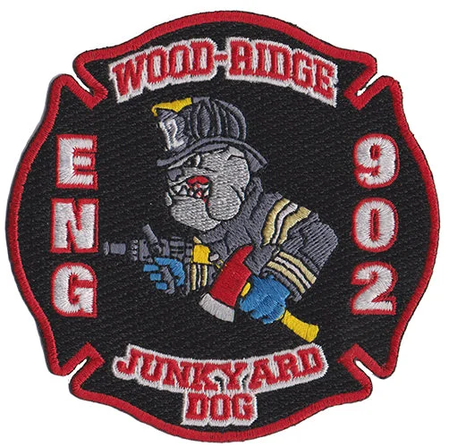 Wood - Ridge, NJ Junkyard Dog Fire Patch-NBA Official Basketball Jersey -