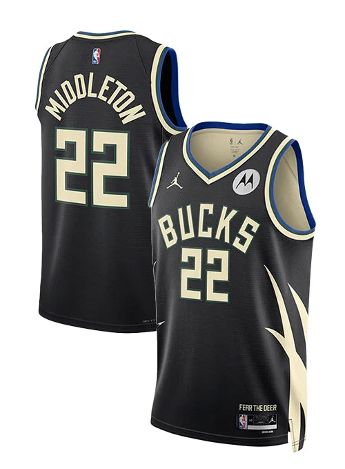 Jordan 2022 Statement Edition Khris Middleton Milwaukee Bucks Swingman Jersey-NBA Jerseys with Retro Style -