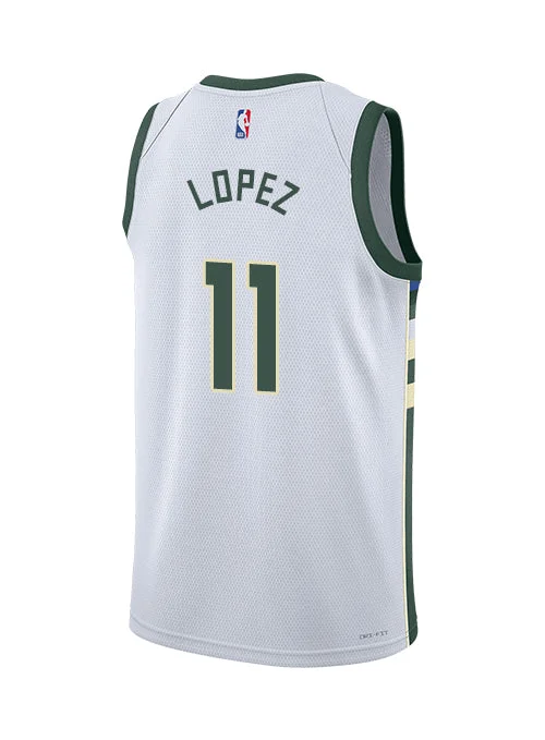 Nike 2022 Association Edition Brook Lopez Milwaukee Bucks Swingman Jersey-NBA Jerseys with Player’s Signature -