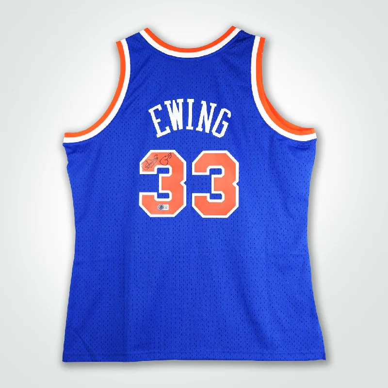 Patrick Ewing Signed Knicks Mitchell & Ness Swingman 91-92 Jersey-NBA Player Fan Jersey -