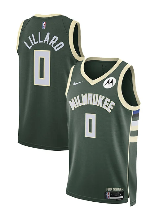 Nike 2022 Icon Edition Damian Lillard Milwaukee Bucks Swingman Jersey-NBA Team Jersey for Basketball Fans -