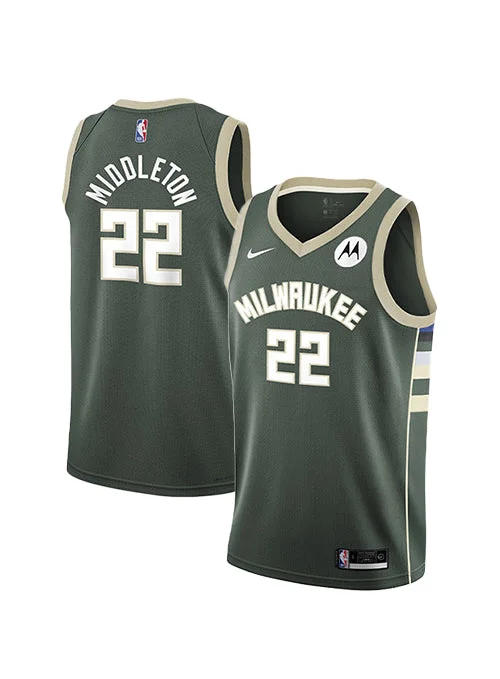 Youth Nike Icon Khris Middleton Milwaukee Bucks Swingman Jersey-NBA Official Merchandise Jersey -