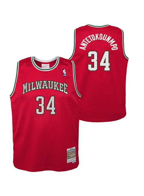 Youth Mitchell & Ness HWC '14 Giannis Antetokounmpo Milwaukee Bucks Swingman Jersey-NBA Basketball Jersey Online -