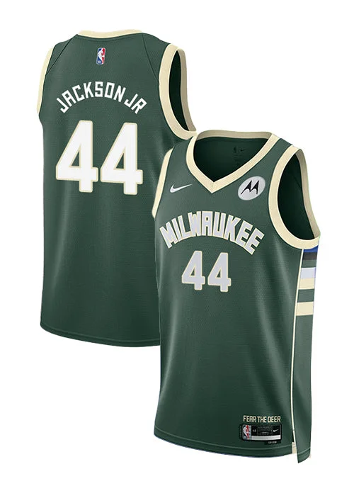 Nike 2022 Icon Edition Andre Jackson Jr. Milwaukee Bucks Swingman Jersey-NBA Women’s Jersey for Fans -