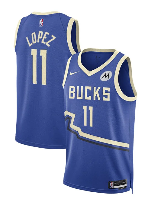 Nike 2024-25 City Edition Brook Lopez Milwaukee Bucks Swingman Jersey-NBA Replica Jersey -