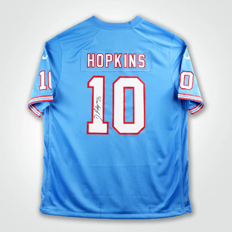 Deandre Hopkins Signed Titans Nike Game Oilers Throwback Jersey-NBA Basketball Jersey with Retro Style -