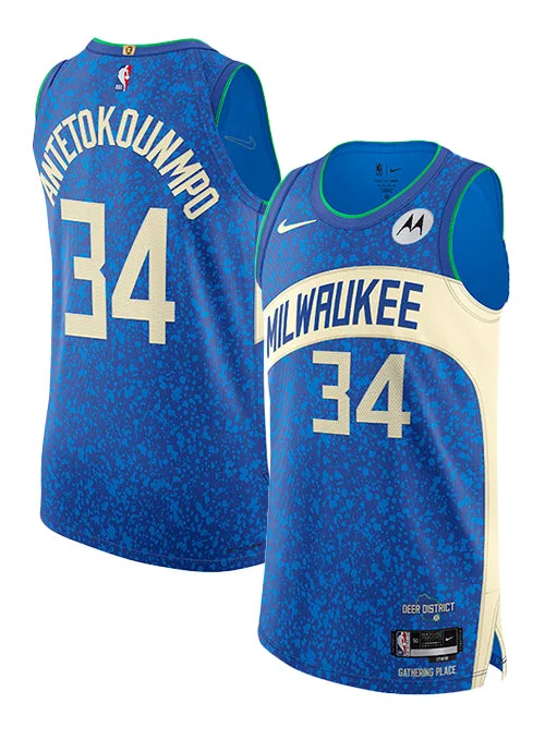 Nike 2023-24 City Edition Giannis Antetokounmpo Milwaukee Bucks Authentic Jersey-NBA Jersey with Personalized Text -