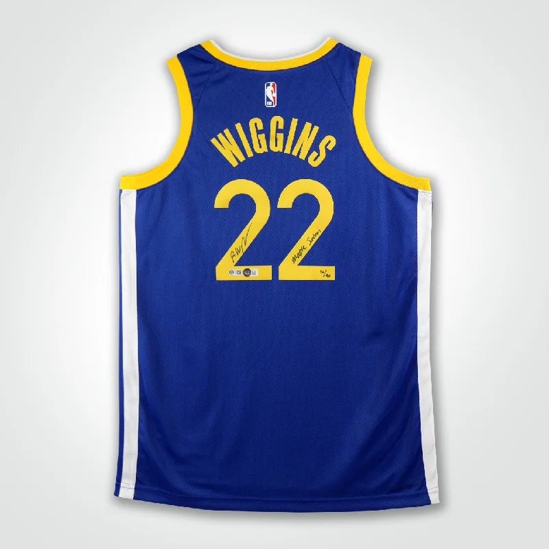 Andrew Wiggins Signed Warriors Nike Icon Edition Swingman Jersey Inscribed "Maple Jordan"-NBA Youth Custom Jersey Online -