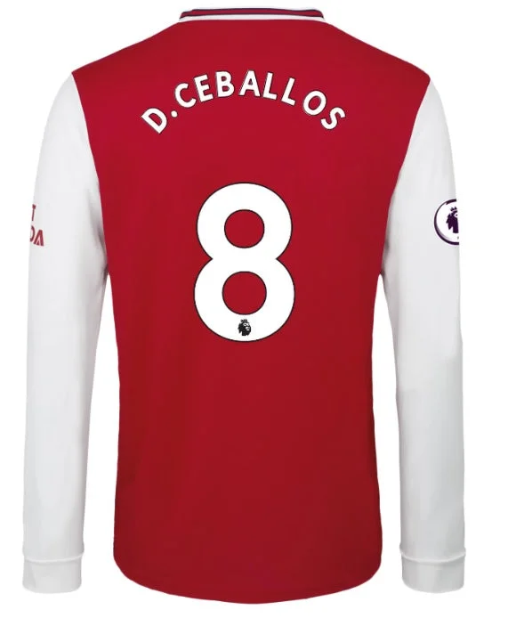 Arsenal D.Ceballos Long Sleeve 19/20 Home Jersey-AFC Youth Custom Jersey -