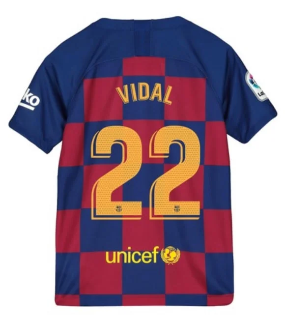 Arturo Vidal Barcelona Youth 19/20 Home Jersey-AFC NFL Jersey for Kids -