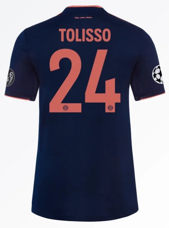 Corentin Tolisso Bayern Munich 19/20 Third Jersey-AFC Jersey with Team Branding -