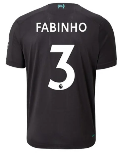 Fabinho Liverpool 19/20 Third Jersey-AFC Black and Yellow Jersey -