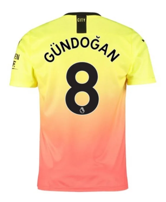 Ilkay Gundogan Manchester City 19/20 Third Jersey-AFC NFL Jersey with Player Number -