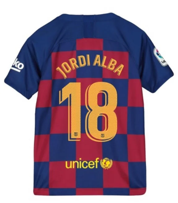 Jordi Alba Barcelona Youth 19/20 Home Jersey-AFC Game-Worn Jersey -