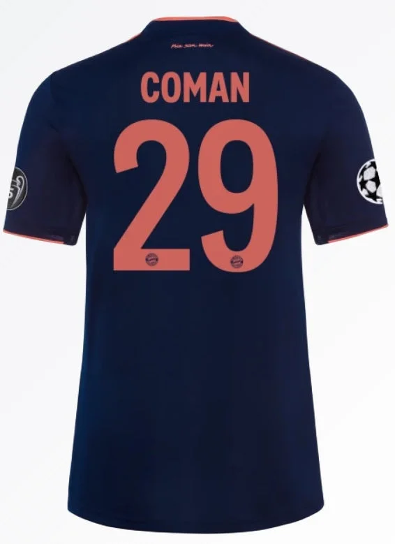 Kingsley Coman Bayern Munich 19/20 Third Jersey-AFC Jersey with Player Name on the Back -