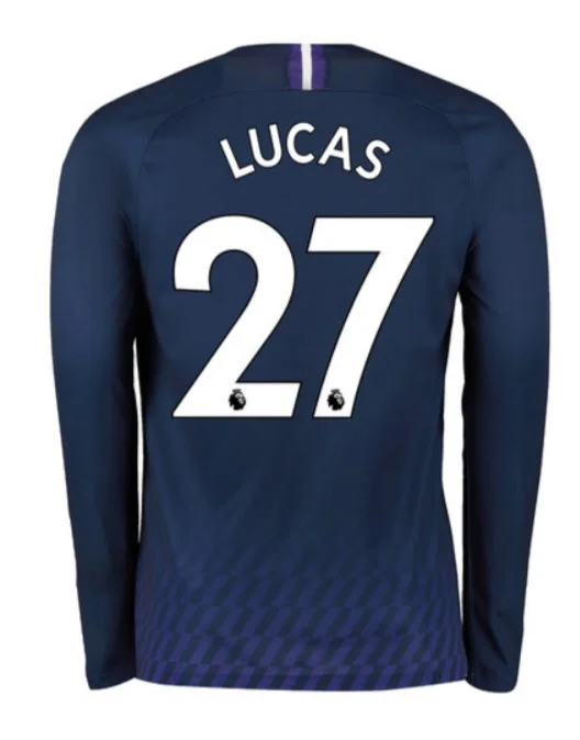 Lucas Moura Tottenham Hotspur Long Sleeve 19/20 Away Jersey-AFC Red Football Jersey -