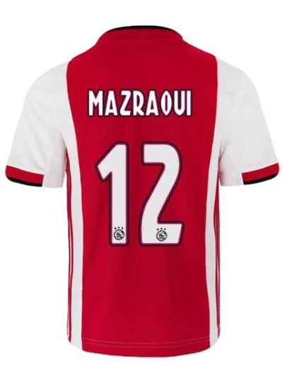 Noussair Mazraoui Ajax Youth 19/20 Home Jersey-AFC Top Quality Football Jersey -